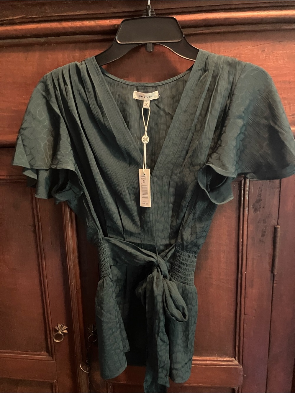 Striking Blue Dressy Blouse
